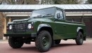 Custom Land Rover Defender TD5 130 that will serve as hearse in the funeral procession for the Duke of Edinburgh