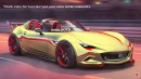 2028 Mazda MX-5 Miata EV rendering by Halo oto