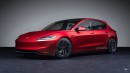 Tesla Model 3 Performance Hatchback rendering by Theottle