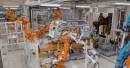 Robots at Volkswagen's Hanover Plant