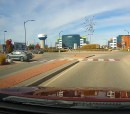 bizzare roundabout exit driver