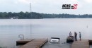 GMC Sierra Denali rolls off the boat ramp, drowns during live TV broadcast