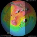 Topography of Tharsis region on Mars