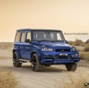Mercedes-AMG G63 rendered with an R34 Nissan Skyline GT-R face