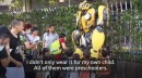Dad shows up in Transformers giant costume on son's first day at school