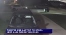 Thieves stealing a Jeep Grand Cherokee