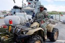 A cadet from the Cumbria and Antigua army visited HMS Medway