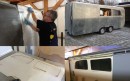 Mercedes-Benz Viano with matching, one-off DIY trailer built from scratch