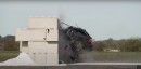 BMW 5 Series Touring (E39) in improvised crash test at 93 mph