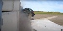 BMW 5 Series Touring (E39) in improvised crash test at 93 mph