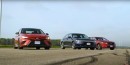 Honda Accord vs. Mazda6 vs. Toyota Camry TRD drag race