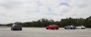 Drag race: GR Corolla v Civic Type R v i30 N v Leon VZx. Forward AND reverse race!