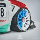 Honda e widebody race car rendering