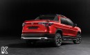 Honda TR-V unibody hybrid compact pickup truck rendering by KDesign AG