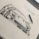 Ferrari F40 drawn by Alessia