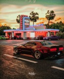“House of Custom” Drive-In Diner hot rod and muscle car rendering by adry53customs