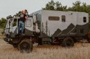 The Wazimu overlander was built from a 1998 Stewart and Stevenson LMTV M1078 military truck