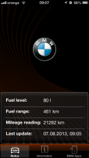 BMW Connected App on BMW's iDrive