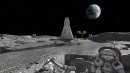 Rendering of paved landing pad on the Moon
