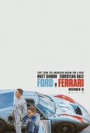 Official movie still from Ford v Ferrari, with Matt Damon and Christian Bale