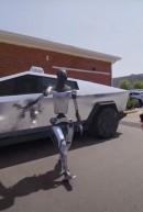 Humanoid robot Uber-drives the Tesla Cybetruck in CGI video
