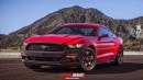 2015 Ford Mustang with steel wheels and black bumpers