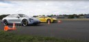 Porsche 992 Turbo S vs Porsche Taycan Turbo S 1/2 mile drag race
