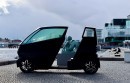 The iEV Z is the world's narrowest electric vehicle, as safe as a car but affordable and sustainable like an e-bike