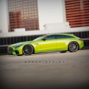 Mercedes-AMG SL 63 4Matic+ Banana Green Shooting Brake rendering by sugardesign_1