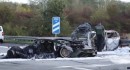 Lamborghini Aventador S and Skoda burned to a crisp after Autobahn crash