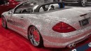 Mercedes SL600 covered in diamonds and mink fur
