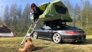 A Porsche 911 is all you need for roof tent camping