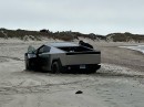 Tesla Cybertruck got stuck on a beach on Nantucket Island