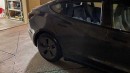 Tesla Model 3 shattered glass