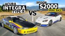 Integra Type-R Drag Races S2000 in FWD vs RWD Battle