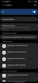 Location settings on Samsung phones