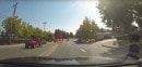 Tesla Model X drifting into side curb