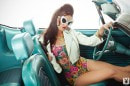 Jade Roper Does Retro Playboy Classic Photo Shoot in Mustang Convertible