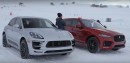 Jaguar F-Pace S vs. Porsche Macan GTS Is Settled With Snow Drifting