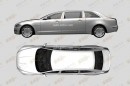 Jaguar XJ Stretched Wheelbase patent drawings