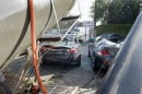 Jaguar XKR-S crushed by crane