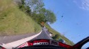 Jamie Cowton crashes in the Isle of Man TT