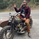 Jason Momoa on One of His Harley-Davidson