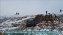 Jeep Wrangler and Dacia Duster in winter wonderland challenegs