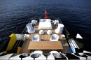 Superyacht Guilty, designed by Ivana Porfiri and Jeff Koons for art collector Dakis Joannou