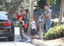Jessica Alba and Family in BMW 750i