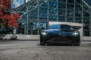 Aston Martin Vantage poses on Satin Black ADV.1 wheels