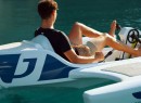 E-JetCycle foiling boat with trimaran format