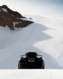 Jon Olsson drives a Lamborghini Murcielago on a mountain