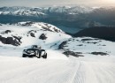 Jon Olsson drives a Lamborghini Murcielago on a mountain